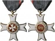Malta-Johanniterorden und Malteserorden. Verdienstorden des Malteser-Ordens 1. Modell (1916-1920). Verdienstkreuz 2. Klasse. Silber-vergoldet und Emai...