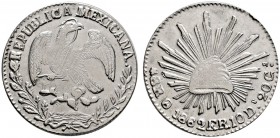 Mexiko. Erste Republik 1823-1864. 8 Reales 1862 -Oaxaca- (Oa). KM 377.11 kleiner Randfehler, Avers minimal justiert, vorzüglich