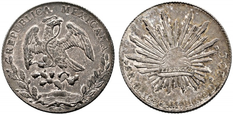 Mexiko. Zweite Republik 1867-1910. 8 Reales 1888 -Mexiko-City-. KM 377.10 feine ...
