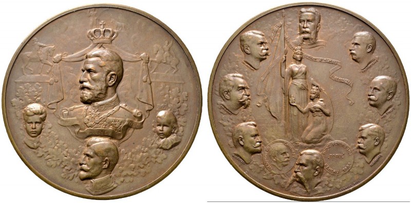 Rumänien. Carol I. von Hohenzollern-Sigmaringen 1866-1914. Bronzemedaille 1905 v...