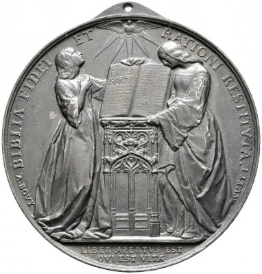 Schweiz-Genf. Einseitige Eisengussmedaille 1835 von A. Bovy, auf die 300-Jahrfei...