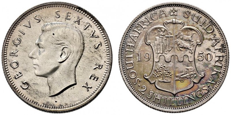 Südafrika. Britisch. 2 1/2 Shillings 1950. KM 39.1. Auflage in PP: nur 500 Exemp...