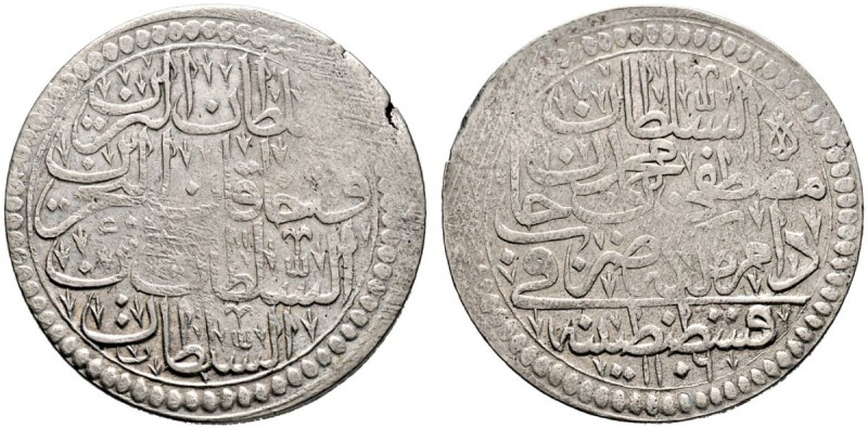 Türkei. Mustafa II. AH 1106-1115 / AD 1695-1703. Kurush AH 1106 -Konstantinopel-...