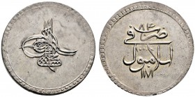 Türkei. Mustafa III. AH 1171-1187 / AD 1757-1774. Piastre AH 1171/84. KM 321.2. vorzüglich-prägefrisch