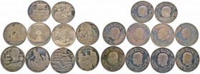 Tunesien. Republik. Set von 10 Silbermünzen zu 1 Dinar 1969. Hannibal-Masinissa-Jugurtha-Virgil-St. Augustine- Phoenician Ship-Neptune-Venus- Thysdrus...