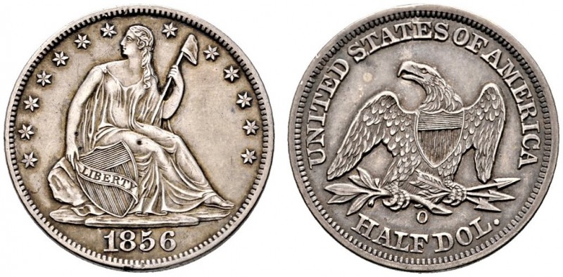 USA. Half Dollar 1856 -New Orleans-. Seated Liberty. KM A68. feine Patina, sehr ...