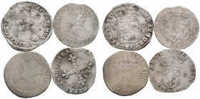 4 Stücke: FRANKREICH, Heinrich IV. (1589-1610), 2 x 1/4 Ecu o.J.; NIEDERLANDE- UTRECHT, Gulden 1721 sowie POLEN, Tymph (Ortstaler) 1668. schön-sehr sc...
