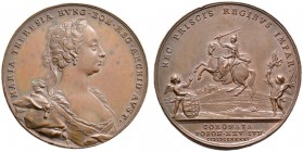 Haus Habsburg. Maria Theresia 1740-1780. Bronzemedaille 1741 von A. Vestner, auf die ungarische Krönung zu Preßburg. Brustbild mit Diadem nach rechts ...