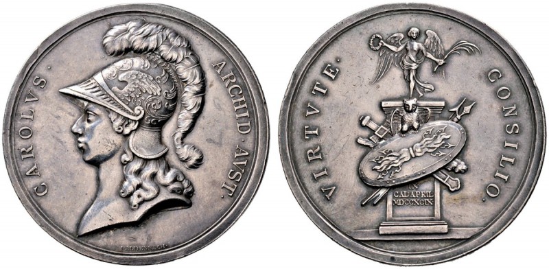 Haus Habsburg. Franz II. 1792-1806. Silbermedaille 1799 von Baldenbach, auf den ...