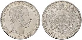 Haus Österreich. Franz Josef I., Kaiser von Österreich 1848-1916. Doppelter Vereinstaler 1867 -Wien-. Her. 418, J. 317, Dav. 24, Kahnt 358. kleine Kra...