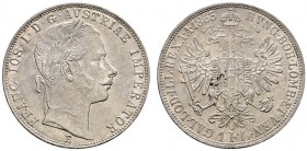 Haus Österreich. Franz Josef I., Kaiser von Österreich 1848-1916. Gulden 1863 -Karlsburg-. Her. 546, J. 328. kleine Kratzer und Randfehler, sehr schön...