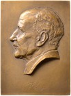 Haus Österreich. 1. Republik 1918-1938. Einseitige Bronzeplakette o.J. (1929) von G. Hartmann, auf den 60. Geburtstag des österreichischen Philosophen...