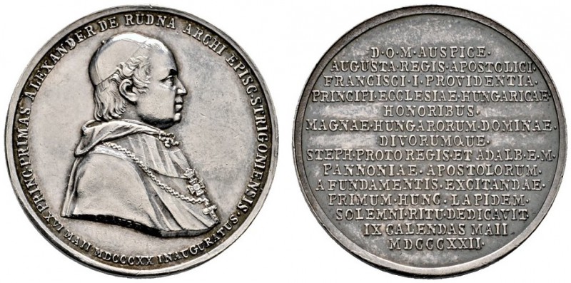 Gran (Esztergom), Bistum. Alexander Rudna 1819-1831. Silbermedaille 1822 von I. ...