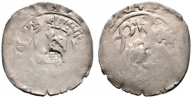 BÖHMEN. Wenzel III. (IV.) 1378-1419. Prager Groschen mit Gegenstempel "Stadtpyr" von AUGSBURG. Krusy A 6,2. 2,88 g Münze gering erhalten, Gegenstempel...