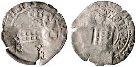 BÖHMEN. Wenzel III. (IV.) 1378-1419. Prager Groschen mit zwei Gegenstempeln "Schlüssel mit Bart nach links und rautenförmigem Griff" von SOEST sowie "...
