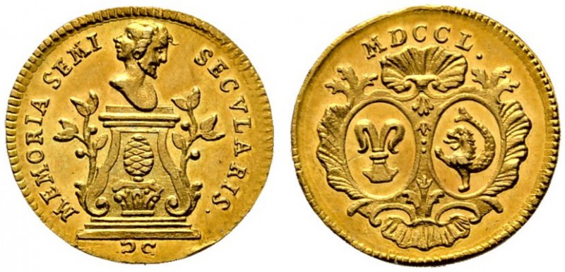 Augsburg, Stadt. Kleine Goldmedaille im Gewicht eines 1/2 Dukaten 1750 von J. Th...