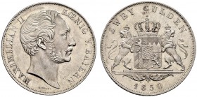 Bayern. Maximilian II. Joseph 1848-1864. Doppelgulden 1850. AKS 150, J. 83, Thun 90, Kahnt 117. vorzüglich-Stempelglanz
