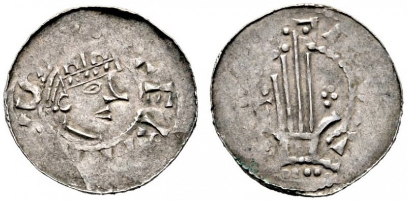 Esslingen, königliche Münzstätte. Heinrich II. 1002-1024. Denar, sogen. Heinricu...