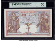 Algeria Banque de l'Algerie 1000 Francs 18.7.1939 Pick 83a PMG About Uncirculated 50. The paper quality, colors, and presentation are simply incredibl...