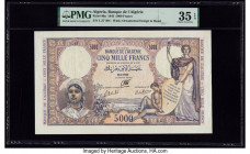 Algeria Banque de l'Algerie 5000 Francs 10.3.1942 Pick 90a PMG Choice Very Fine 35 EPQ. The originality and visual presentation are virtually without ...