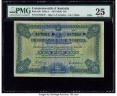 Australia Commonwealth of Australia 10 Pounds ND (1918) Pick 6b R52 PMG Very Fine 25. Deep blue, yellow and green hues are seen on this handsome, high...