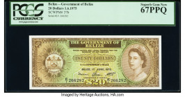 Belize Government of Belize 20 Dollars 1.6.1975 Pick 37b PCGS Superb Gem New 67PPQ. As the highest denomination of the series, this is also easily the...