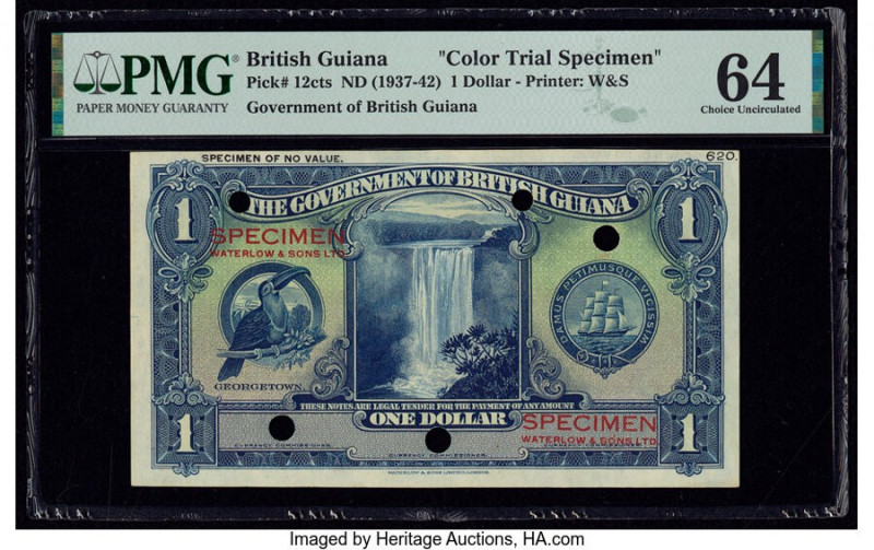 British Guiana Government of British Guiana 1 Dollar ND (1937-42) 12cts Color Tr...