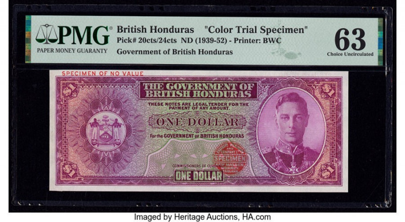 British Honduras Government of British Honduras 1 Dollar ND (1939-52) Pick 20cts...