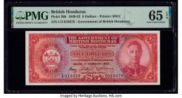 British Honduras Government of British Honduras 5 Dollars 1.2.1952 Pick 26b PMG Gem Uncirculated 65 EPQ. A wonderful high graded 5 Dollars, this piece...