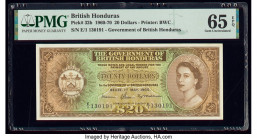 British Honduras Government of British Honduras 20 Dollars 1.5.1965 Pick 32b PMG Gem Uncirculated 65 EPQ. High denomination British Honduras Governmen...