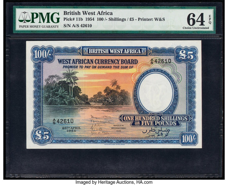 British West Africa West African Currency Board 100 Shillings = 5 Pounds 26.4.19...