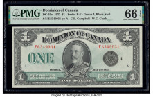 Canada Dominion of Canada $1 2.7.1923 DC-25o PMG Gem Uncirculated 66 EPQ. Simply incredible paper quality, excellent centering, and beautiful colorati...