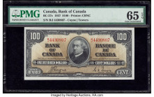 Canada Bank of Canada $100 2.1.1937 BC-27c PMG Gem Uncirculated 65 EPQ. A highly desirable Gem graded $100 from the 1937 series is offered here. Sir J...