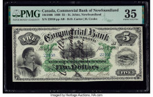 Canada St. Johns, NF- Commercial Bank of Newfoundland $5 3.1.1888 Ch.# 185-18-06 PMG Choice Very Fine 35. A highly desirable example, this piece holds...