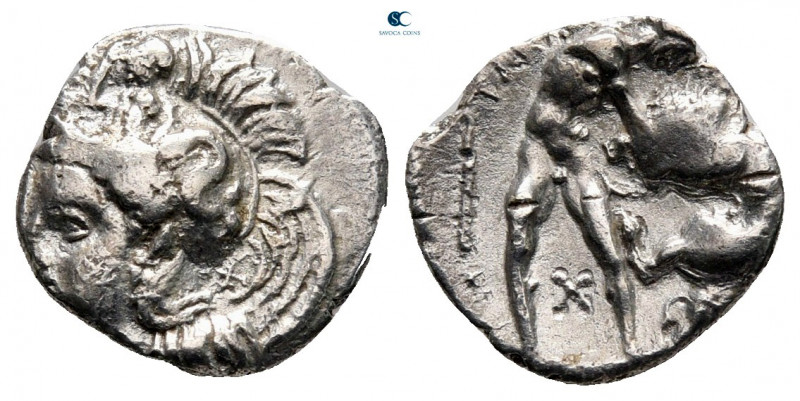Lucania. Herakleia circa 420-390 BC. 
Diobol AR

13 mm, 1,00 g



very fi...