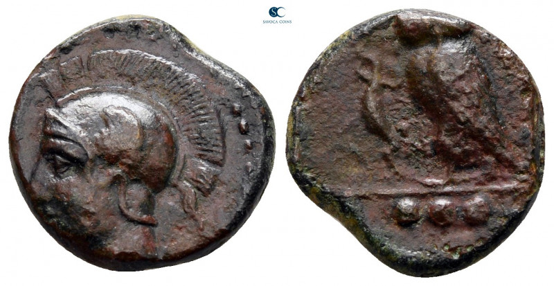Sicily. Kamarina circa 413-405 BC. 
Trias Æ

14 mm, 2,85 g



very fine