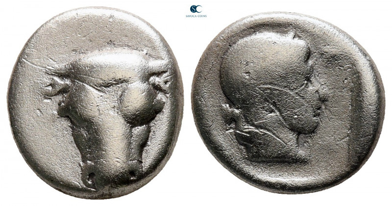 Phokis. Federal Coinage circa 460-430 BC. 
Triobol AR

14 mm, 2,94 g



n...