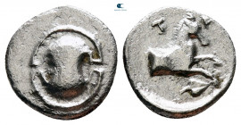 Boeotia. Tanagra circa 390-350 BC. Obol AR