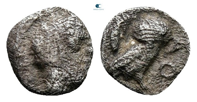 Attica. Athens circa 400-350 BC. 
Hemiobol AR

5 mm, 0,22 g



nearly ver...
