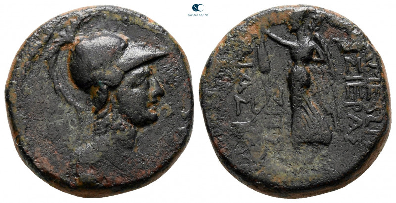 Seleucis and Pieria. Apameia circa 100-0 BC. 
Bronze Æ

20 mm, 7,43 g



...