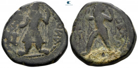 Kushan Empire. Main mint in Begram. Kanishka I AD 127-152. Tetradrachm Æ