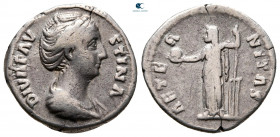 Diva Faustina I AD 140-141. Rome. Denarius AR