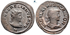 Aurelian and Vabalathus AD 270-275. Antioch. Billon Antoninianus