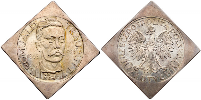 KLIPA 10 złotych 1933 Traugutt - b.rzadka i PIĘKNA Bardzo rzadka i efektowna KLI...