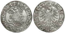 Zygmunt I Stary, Grosz Toruń 1531 - duża głowa Ładna moneta z wyraźnym lustrem. Podwójnie bity, w efekcie czego część legend jest zdwojona. 
 Odmiana...