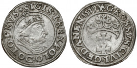 Zygmunt I Stary, Grosz Gdańsk 1539 Odmiana z końcówką legendy awersu PRVS. 
Reference: Kopicki 7323, Kurpiewski 482 (R)
Grade: VF+ 