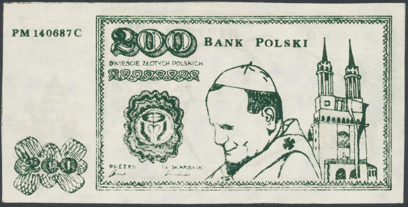 Solidarność, 200 złotych Jan Paweł II - zielony Pozycje tego typu szerzej omówio...