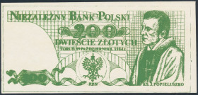 Solidarność, 200 złotych 1984 Jerzy Popiełuszko Pozycje tego typu szerzej omówione na naszym blogu&nbsp; tutaj 

Grade: UNC 