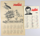 Solidarność, kalendarz '85 i '87 (2szt) Wymiary: 225 x 325 mm; 350 x 500 mm. 