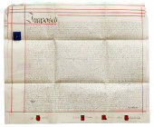 Anglia - Potwierdzenie długu 1864 r. Prawdopodobnie dokument pożyczki zabezpieczonej hipotecznie. Wymiary: 70 x 58.5 cm. 